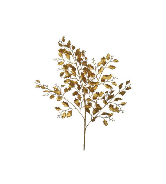Gałązka dekoracyjna ostrokrzew, 84 cm, złoty