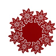 Podkładka okrągła z filcu Śnieżynki- zestaw 2szt. 30cm, czerwony