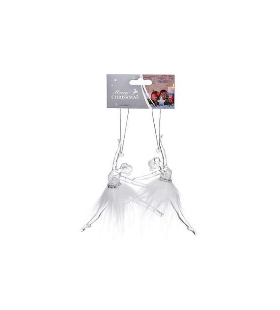 Baletnica z akrylu, przezroczysty, biały, 2szt, do powieszenia