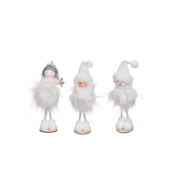 Figurki z materiału 20cm, mix wzorów, biały, do postawienia