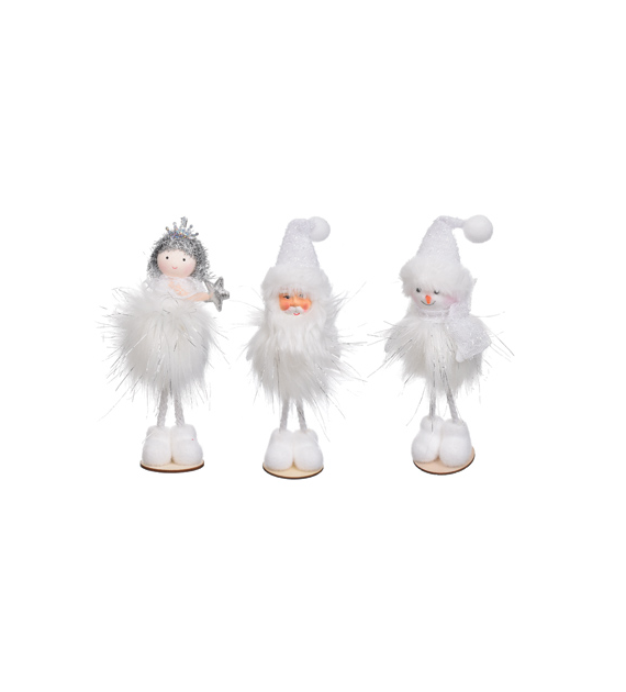 Figurki z materiału 20cm, mix wzorów, biały, do postawienia