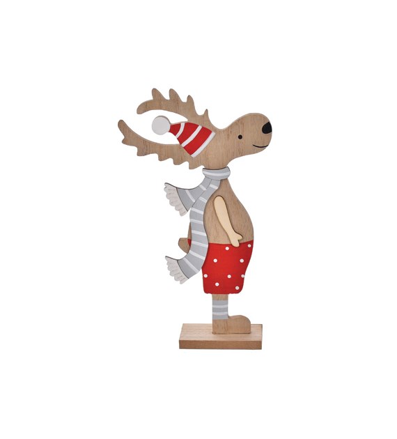 Renifer drewniany do post.