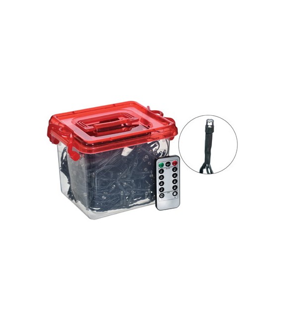 Girlanda 400LED dodatkowe gniazdo, timer, pilot, zimny biały, zew.