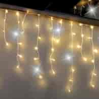 Kurtyna sople 250LED, ciepły biały + zimny biały flash, sieciowa, zew.