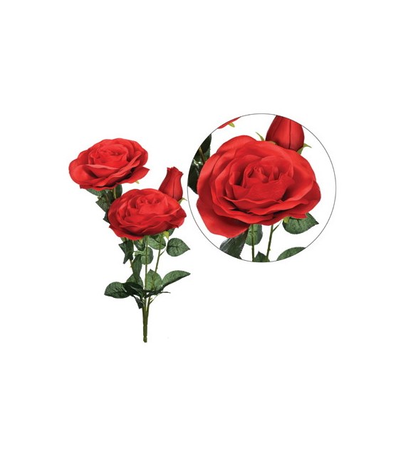 Gałązka róży gigant, 63cm, czerwony