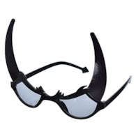 Dekoracje halloween - okulary z plastikowymi rogami