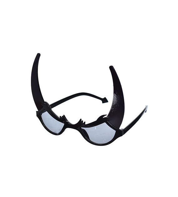 Dekoracje halloween - okulary z plastikowymi rogami