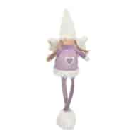 Aniołek z wiszącymi nogami, z materiału, 34 cm, fiolet, do postawienia