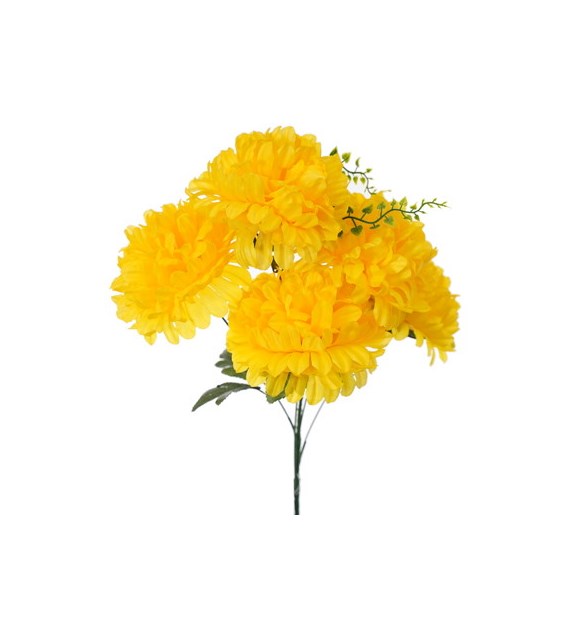 Bukiet 5 chryzantem, 53cm, żółty