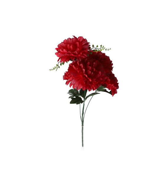 Bukiet 5 chryzantem, 53cm, bordowy