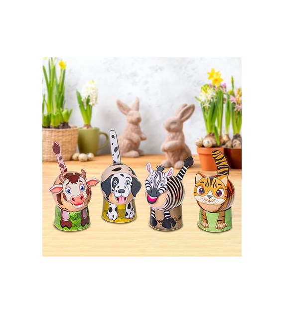 Zestaw kreatywny do zdobienia jajek - zwierzątka - na 4 jajka