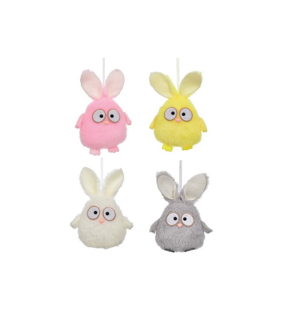 Dekoracja do powieszenia, zając z dużymi oczami, wys 12cm