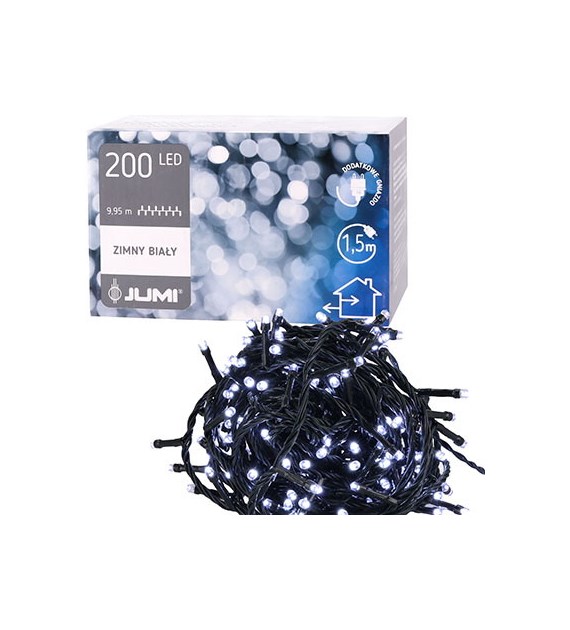 Lampki 200 led wewnętrzne / zewnętrzne z dodatkowym gniazdem