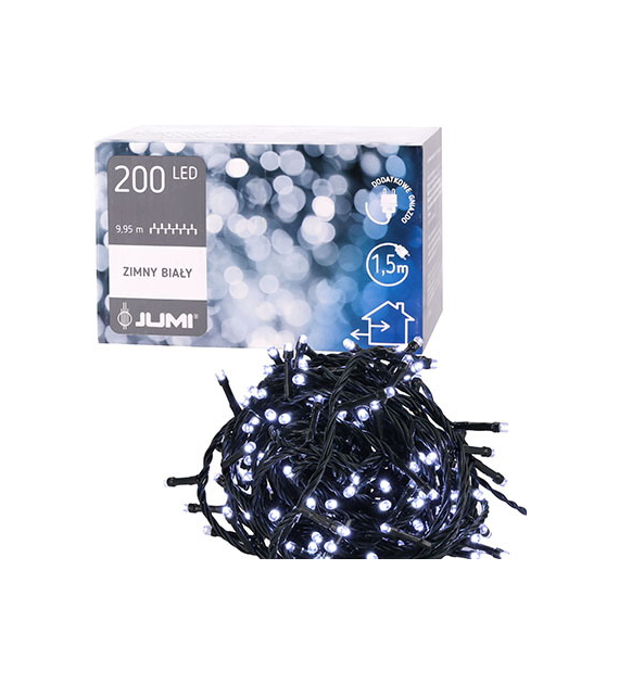 Lampki 200 led wewnętrzne / zewnętrzne z dodatkowym gniazdem