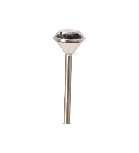 Lampa solarna diament ze stali nierdzewnej, 1LED biały, 34,5x8x8cm