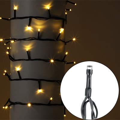 Lampki 500 LED, 8 Funkcji, Ciepły Biały, Dodatkowe Gniazdo, Sieciowe