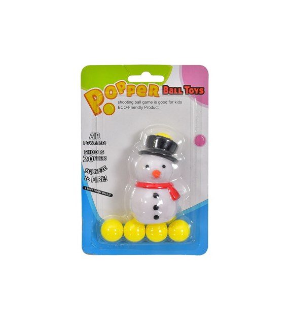 Bałwan strzelający kulkami, 11,5 cm + 5 kulek