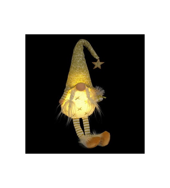 Skrzat z wiszącymi nogami, podświetlany LED, 71 cm, biały, złoty