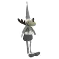 Renifer z wiszącymi nogami, z materiału, 48 cm, szary, do postawienia