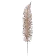 Gałązka z liścmi w cienkie paski - szampanowa 75 cm