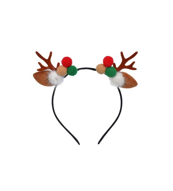 Opaska świąteczna renifer, 18 cm, brązowy