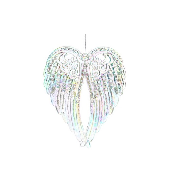 Dekoracja z akrylu skrzydła, 14,5 cm, przeźroczysty, opal