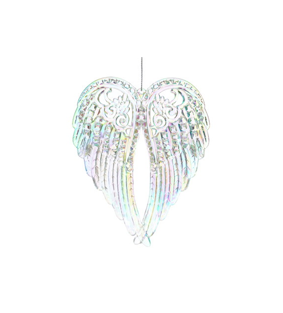 Dekoracja z akrylu skrzydła, 14,5 cm, przeźroczysty, opal