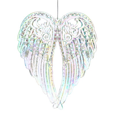 Dekoracja z akrylu skrzydła, 14,5 cm, przeźroczysty, opal