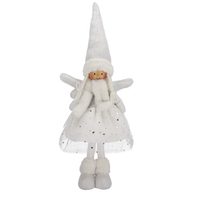 Aniołek Z Materiału, 48cm, Biały, Do Postawienia
