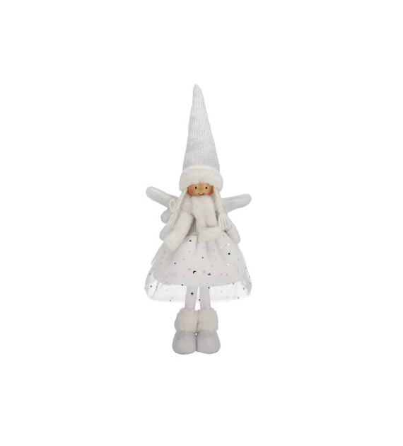 Aniołek z materiału, 48cm, biały, do postawienia
