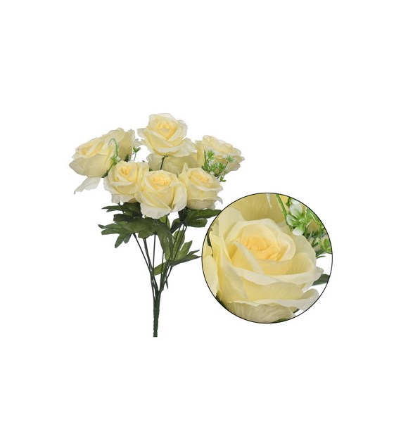 Bukiet 9 róż, 50cm, kremowy