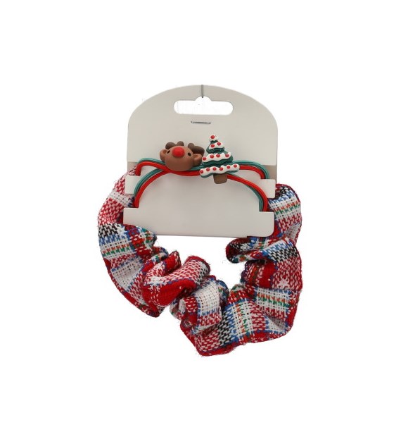 Zestaw gumka z materiału + gumka cienka z reniferem