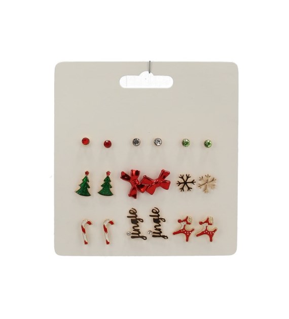 Kolczyki świąteczne 9zestawów
