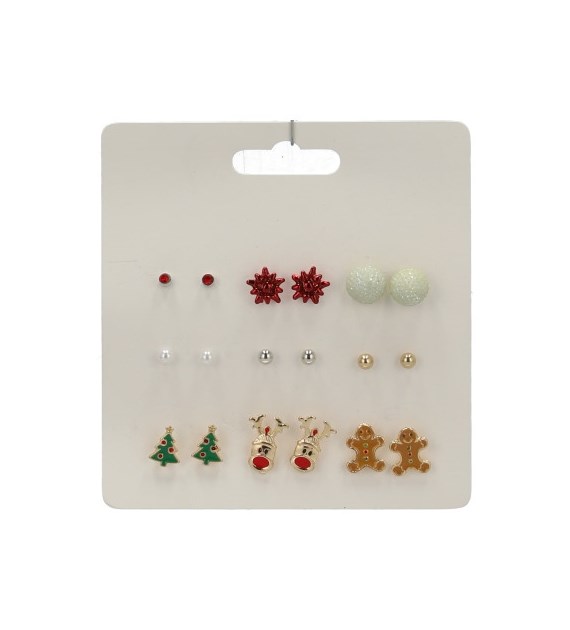Kolczyki świąteczne 9zestawów