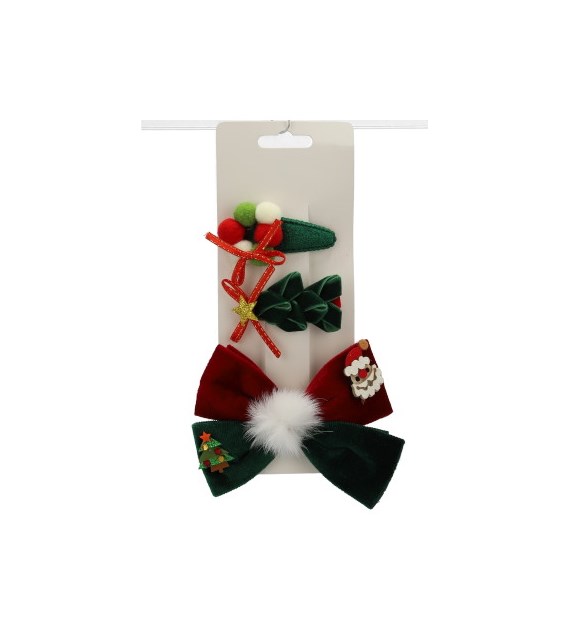 Spinki świąteczne welurowe zestaw 3szt.