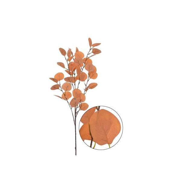 Gałązka eukaliptusa 90 cm, 41 liści, pomarańcz