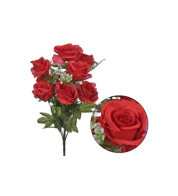 Bukiet 9 róż, 50cm, czeerwony