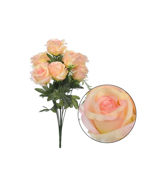 Bukiet 9 róż,49cm, jasny różowy