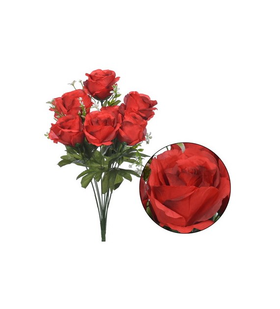 Bukiet 9 róż, 49cm, czerwony