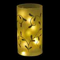 Dekoracja 10 LED- świeca z dekoracją, na baterie 3*AA, wys.15,5cm, do post.