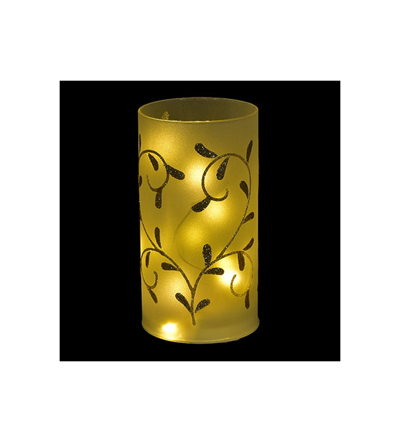 Dekoracja 10 LED- świeca z dekoracją, na baterie 3*AA, wys.15,5cm, do post.