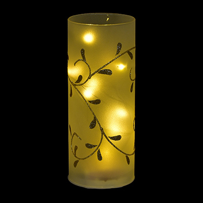 Dekoracja 15 LED- Świeca Z Dekoracją, Na Baterie 3*AA, WYS.20CM
