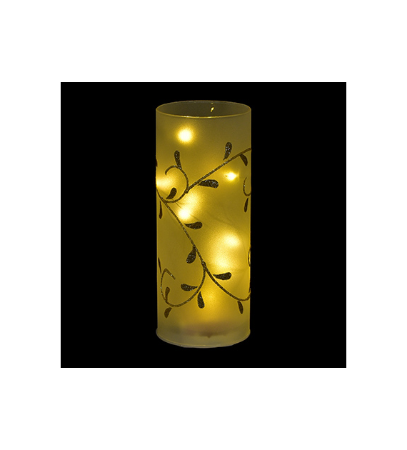 Dekoracja 15 LED- świeca z dekoracją, na baterie 3*AA, wys.20cm, do post.