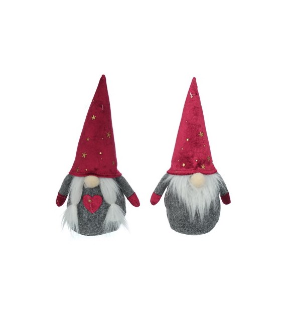 Skrzat chłopiec, dziewczynka z materiału, 21 cm, czerwony, szary