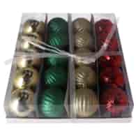 Bombki plastikowe 6cm 20szt. czerw-zł-ziel