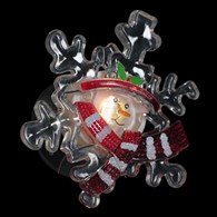 Dekoracja LED, Śnieżynka- bałwan, na baterie, 1*CR2032 (w zestawie) wys. 9 cm, na przyssawkę