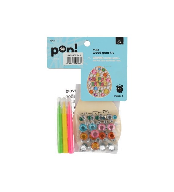 Zestaw kreatywny-drewniane jajo do dekorowania+naklejki+flamastry