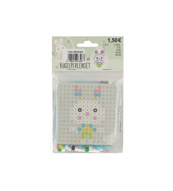 Zestaw kreatywny - szablon zajączek + koraliki do sprasowania