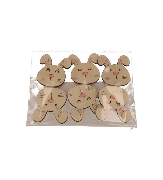 Dekoracja drewniana - zajączki na spinaczu