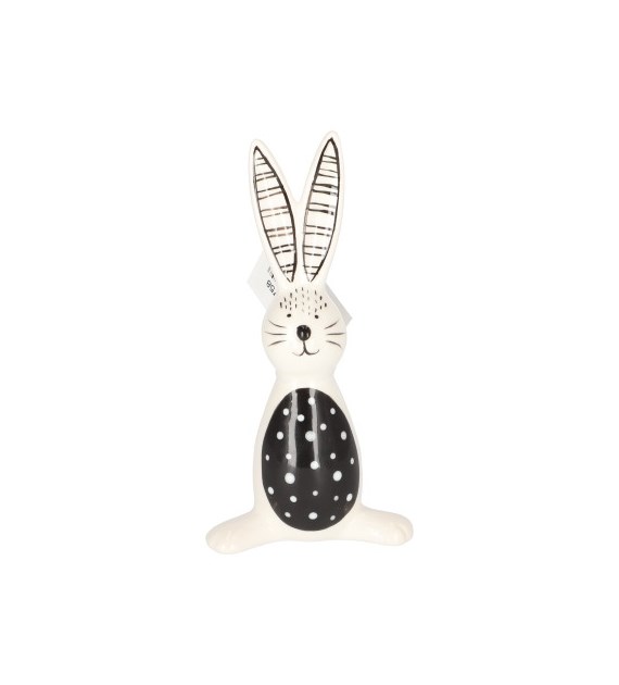 Zajączek ceramiczny z jajkiem na brzuchu 11,5 cm